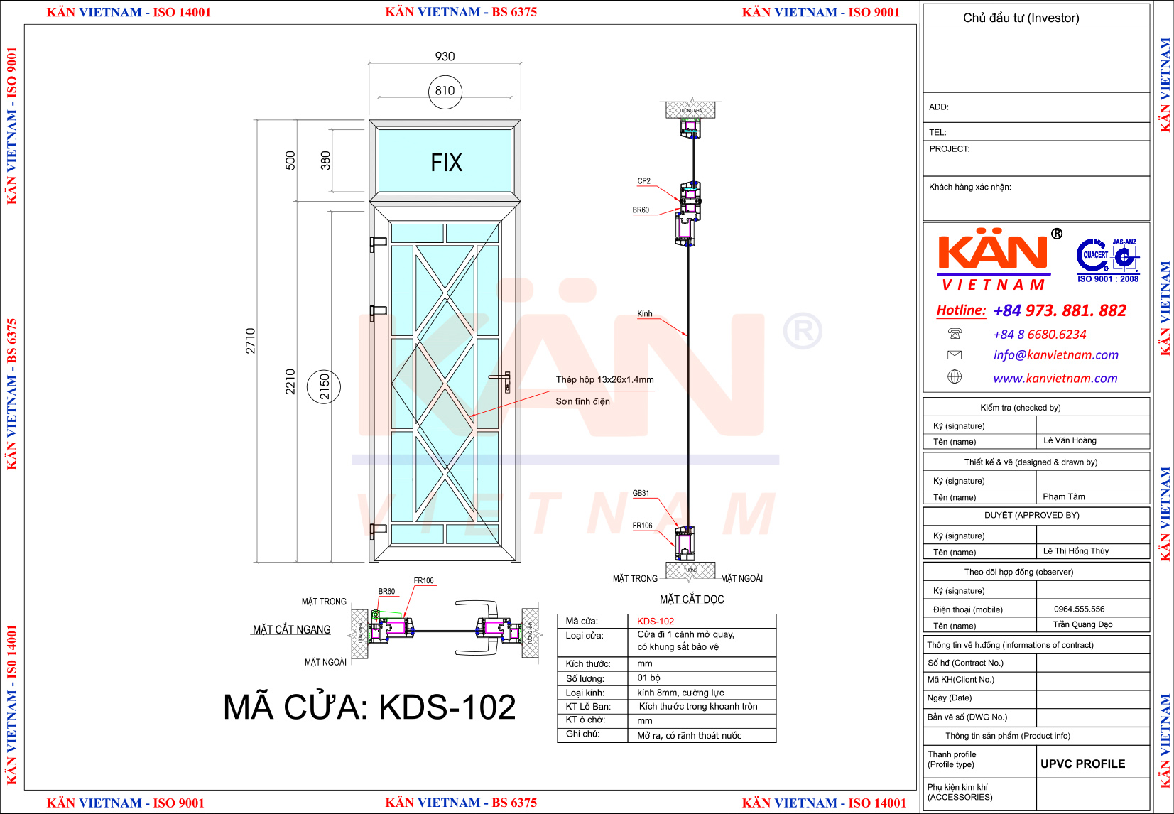 Mẫu cửa nhựa lõi thép Rehau - Germany nhập khẩu đẹp, sang trọng KAN System®