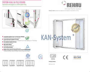 Cửa đi mở xếp trượt 6, 8, 10 cánh, cửa nhựa lõi thép uPVC REHAU - Germany® nhập khẩu chính hãng KAN - System®