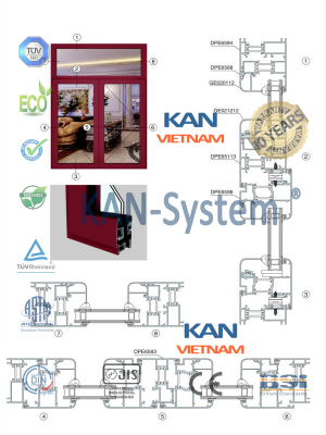 Cửa sổ mở quay nhôm kính PMI - Malaysia® nhập khẩu - KAN-System®
