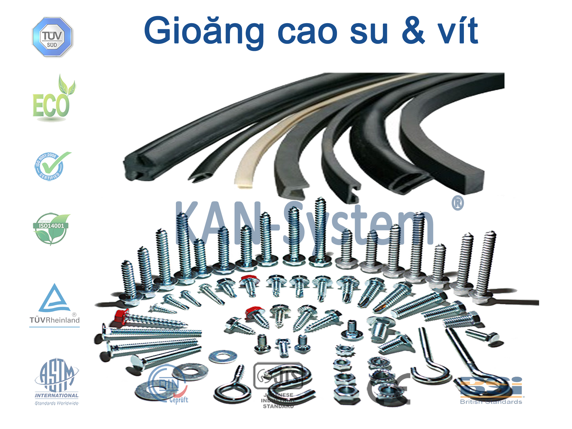 Vật tư phụ cho cửa nhôm kính PMI - Malaysia® nhập khẩu– KAN-System®