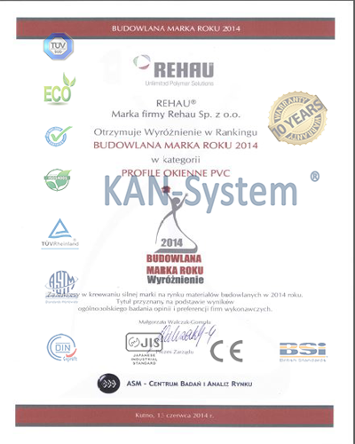 KAN - System® - Cửa nhựa lõi thép uPVC REHAU - Germany® nhập khẩu