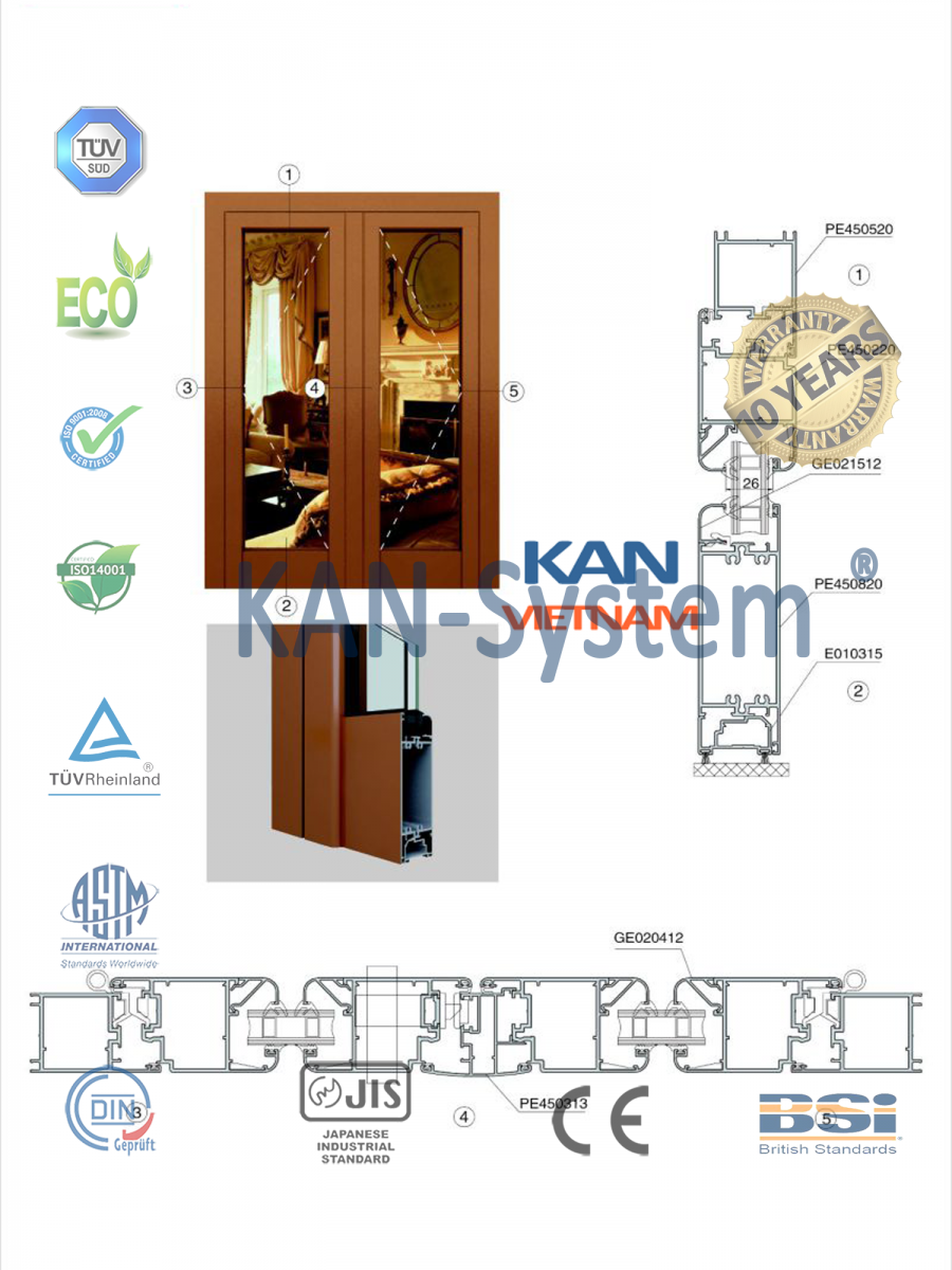 KAN-System® - Cửa nhôm PMI - Malaysia® nhập khẩu